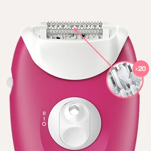 Braun epilator head, highlighting the SensoSmart technology.