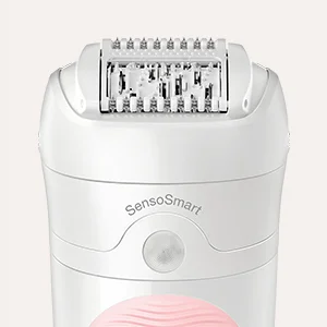 Braun epilator head, highlighting the SensoSmart technology.
