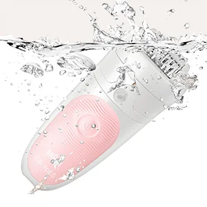 Braun Silk-épil 5 epilator submerged in water, demonstrating its wet and dry functionality.