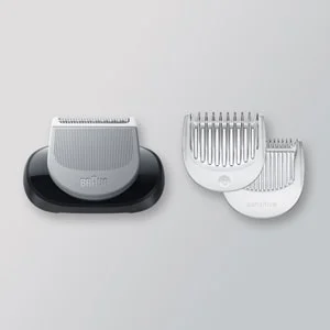 Braun trimmer head with two additional sensitive combs.