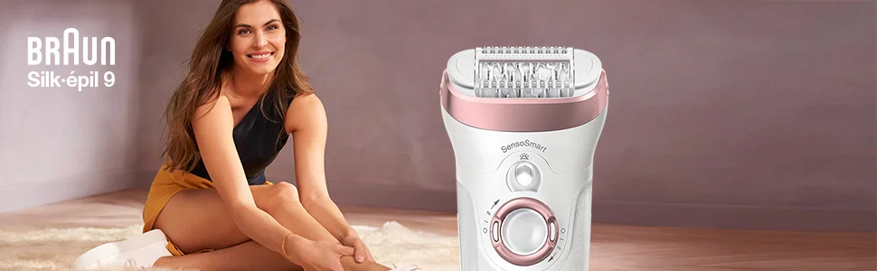Silk-épil 9 Flex Epilator, Woman Shaving