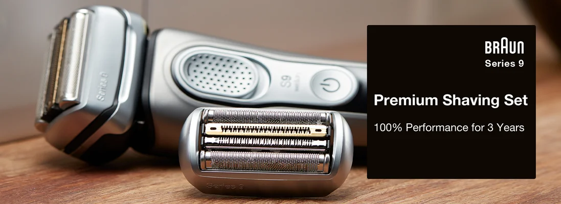 Braun series 9. Premium shaving set. 100% performance for 3 years.
