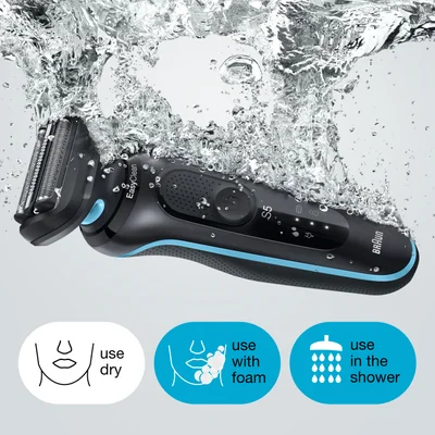 Use dry. Use with foam. Use in the shower.