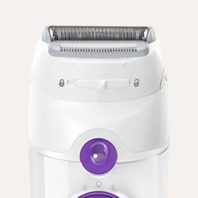 Braun epilator head showing the tweezer system and the efficiency cap.