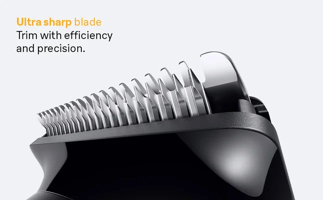 Close-up of Ultra sharp blade of the Braun Series 5 Beard Trimmer