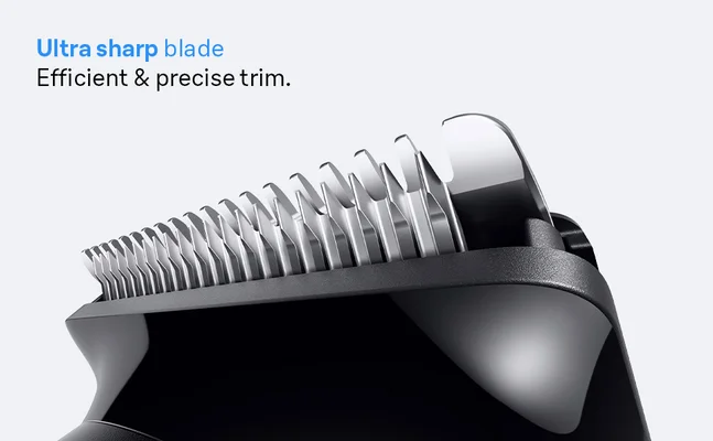 Braun male grooming kit Series 3 with Ultra sharp blade for efficient and precise trim.