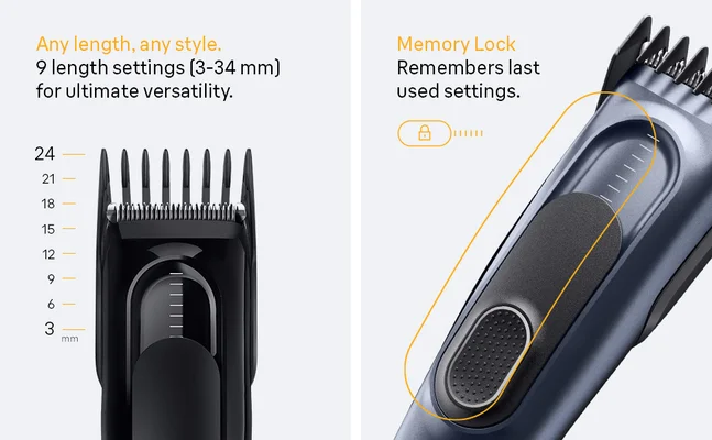 Braun mens hair clippers Series 5 with 17 length settings and Memory Lock