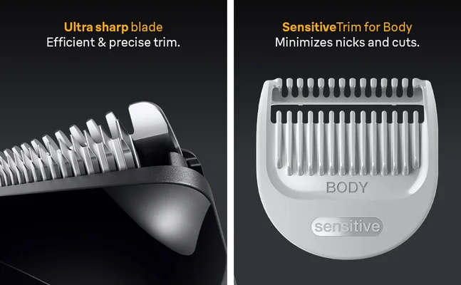 Braun male grooming kit Series 5 with Ultra sharp blade and SkinGuard for body.