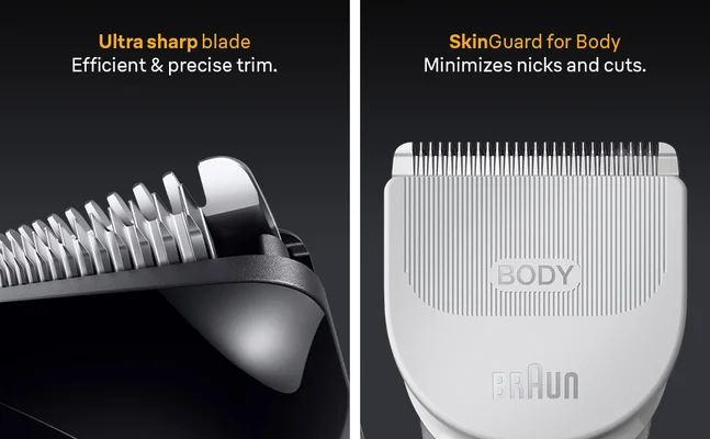 Braun male grooming kit Series 5 with Ultra sharp blade and SkinGuard for body.