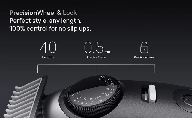 Close-up of built-in dial of adjustable Beard Trimmer Series 7