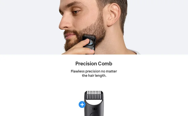 Two images showing different ways to style your beard using the Braun Series 3 Beard Trimmer kit