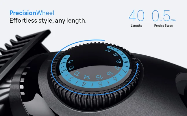 Close-up of built-in dial of adjustable Beard Trimmer Series 3