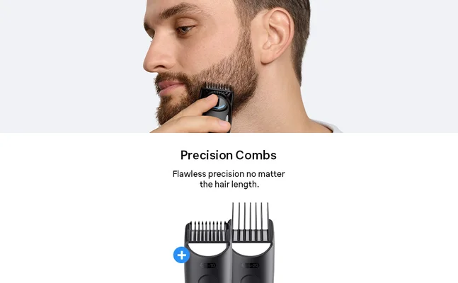 Two images showing different ways to style your beard using the Braun Series 3 Beard Trimmer kit