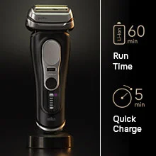 Series 9 PRO+ shown with 60 minutes of run time and 5 minutes Quick Charge.