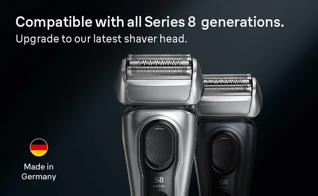 Picture showing compability with all Series 8 generations. Made in Germany