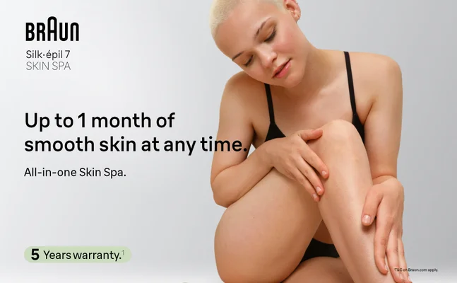 Appreciation shot of a woman sitting on the flow and looking on her lower legs.