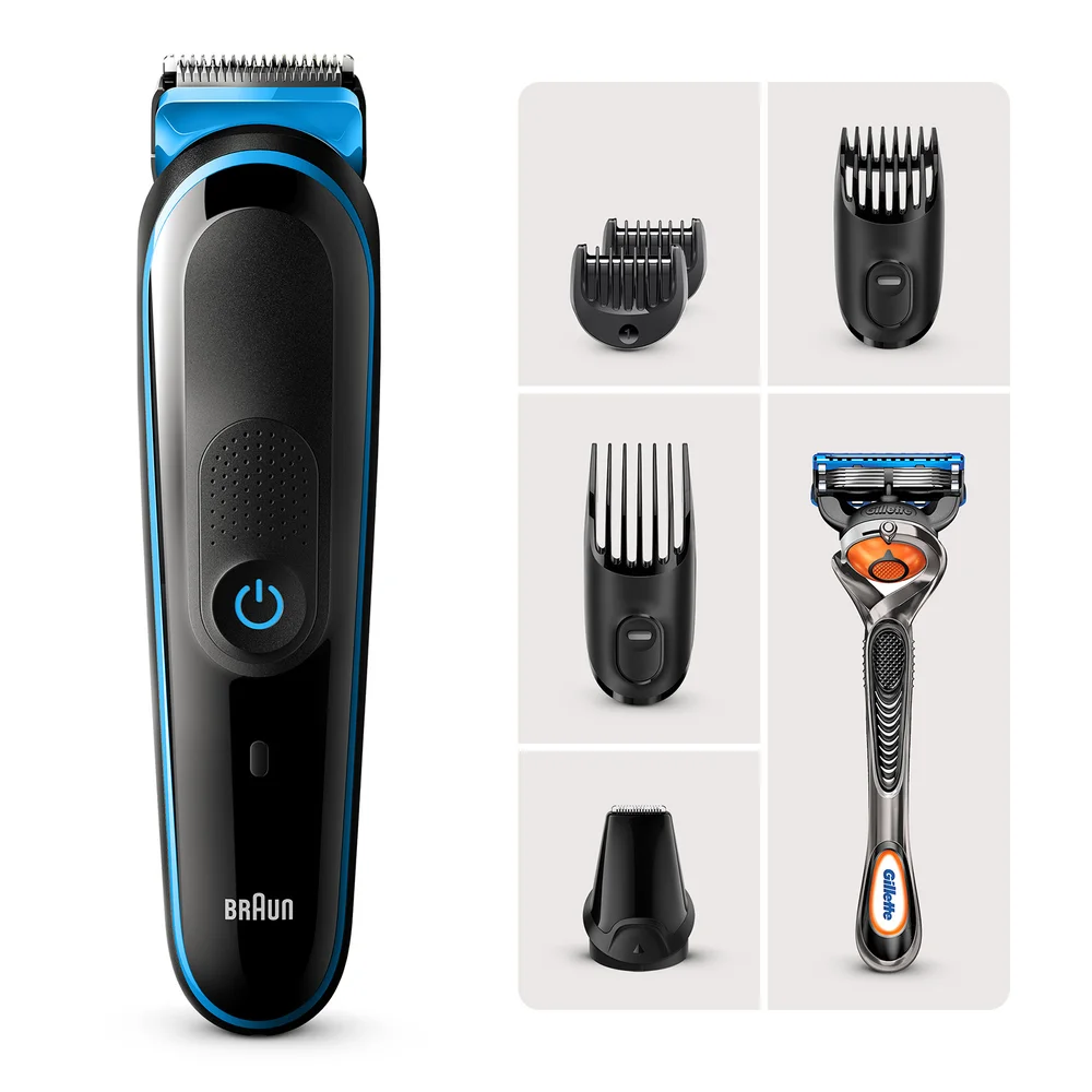 Braun 7-in-1 Styling Kit with 5 attachments and Gillette Razor Image 1