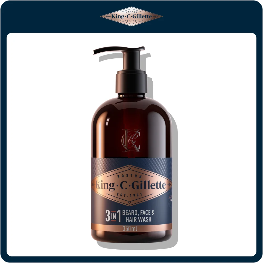 King C. Gillette Beard and Face Wash 350ml Image 1