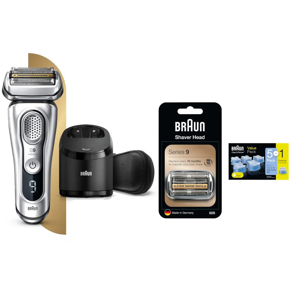 Braun Series 9 9390cc Electric Shaver with Cleaning Centre, CCR and Shaver Head Bundle Image 1