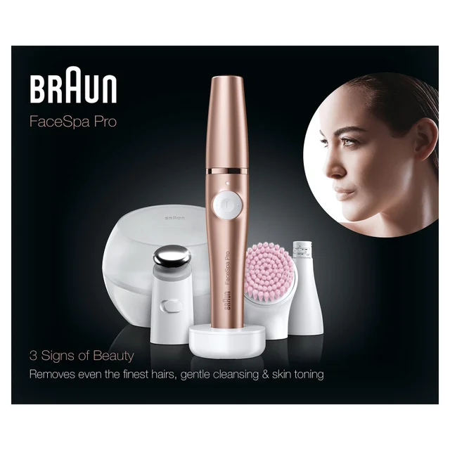 Braun FaceSpa Pro 921 Facial Epilator, Beauty Storage Case and 4 Extras