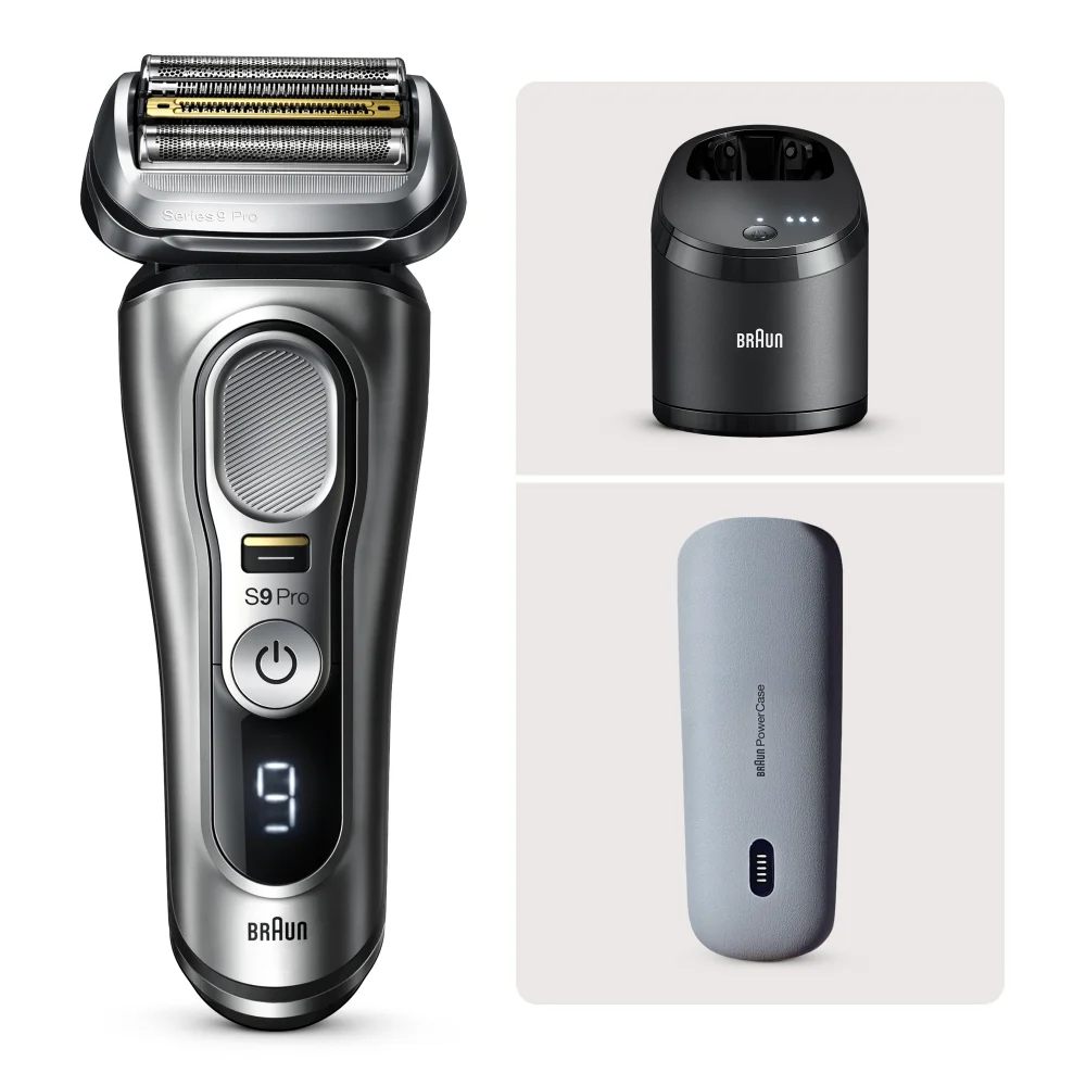 Braun Series 9 PRO+ 9477cc Electric Shaver, SmartCare Center, Silver Image 1