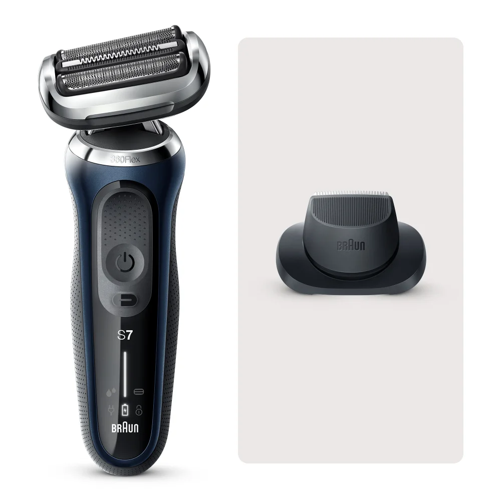 Braun Series 7 71-B1200s Electric Shaver with Precision Trimmer, Blue Image 1