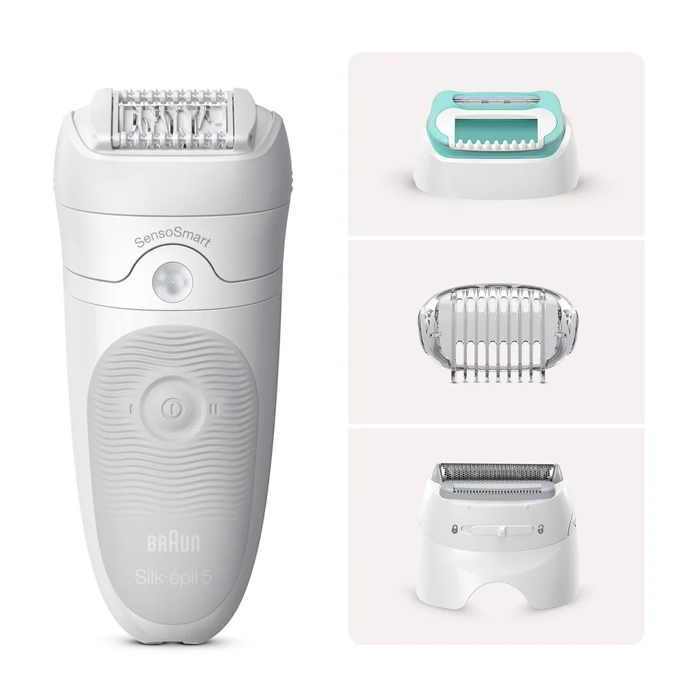 Braun Silk-Épil 5 5-625, Epilator for Gentle Hair Removal, White/Grey Image 1