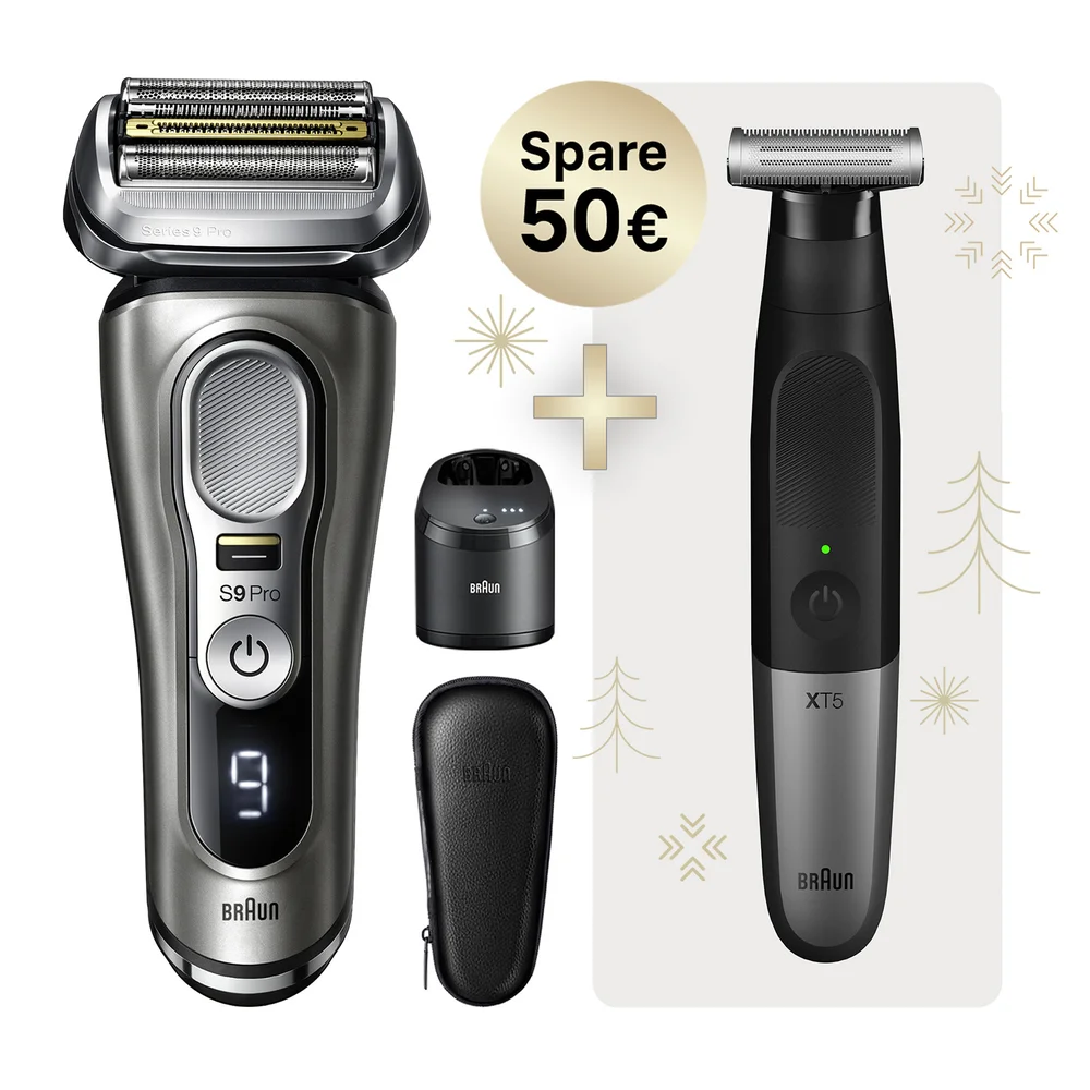 Braun Series 9 Pro 9465cc Men's Electric Shaver with Braun Series XT5100 Trimmer Image 1
