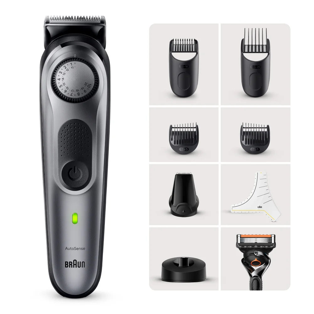 Braun Beard Trimmer Series 7 BT7420, Trimmer with Barber Tools Image 1