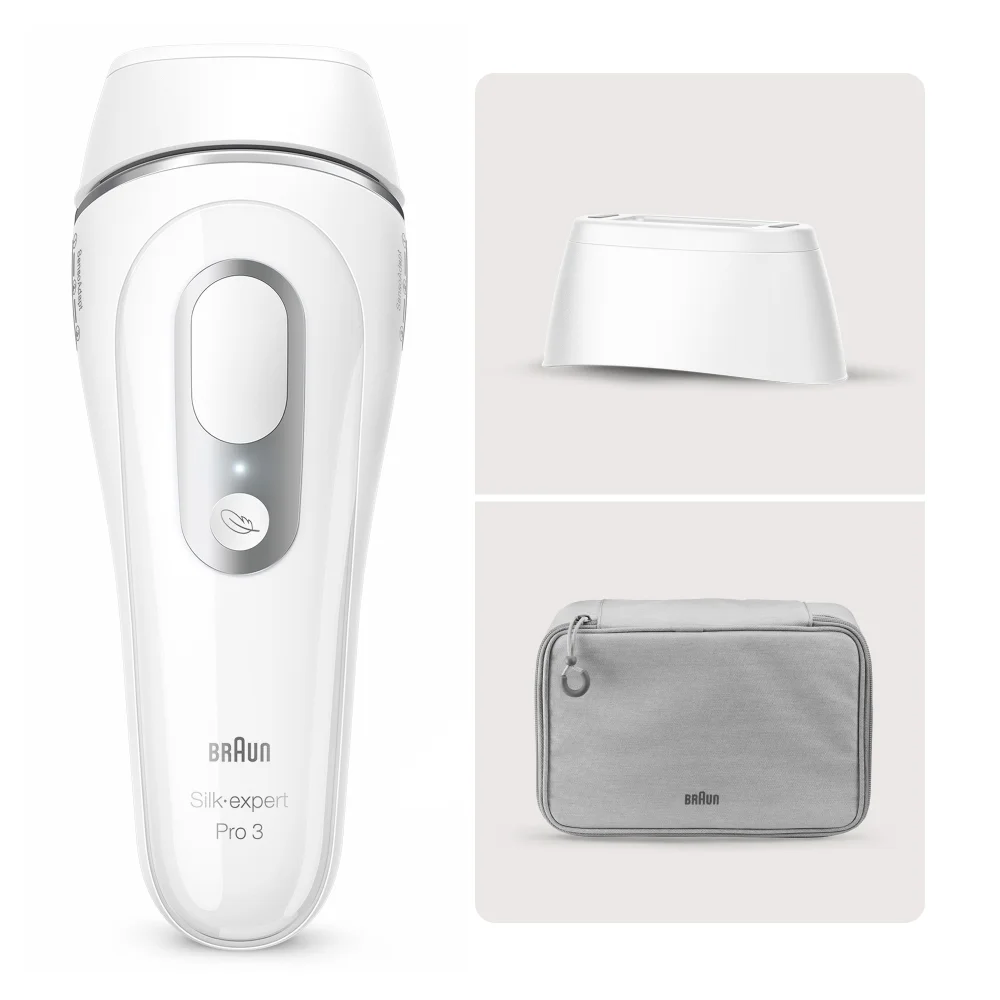 Braun Silk·expert Pro 3 PL3020 Women’s IPL, At-Home Permanent Visible Hair Removal, White/Silver Image 1