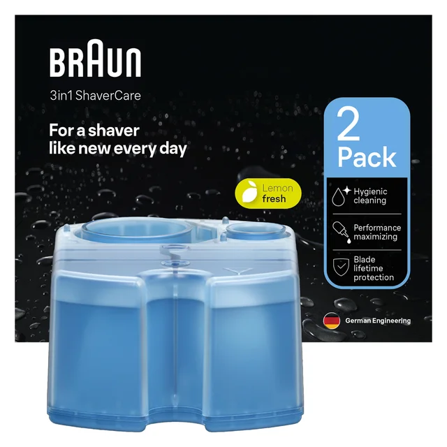 Braun 3in1 ShaverCare Cleaning Cartridges, 2 Pack