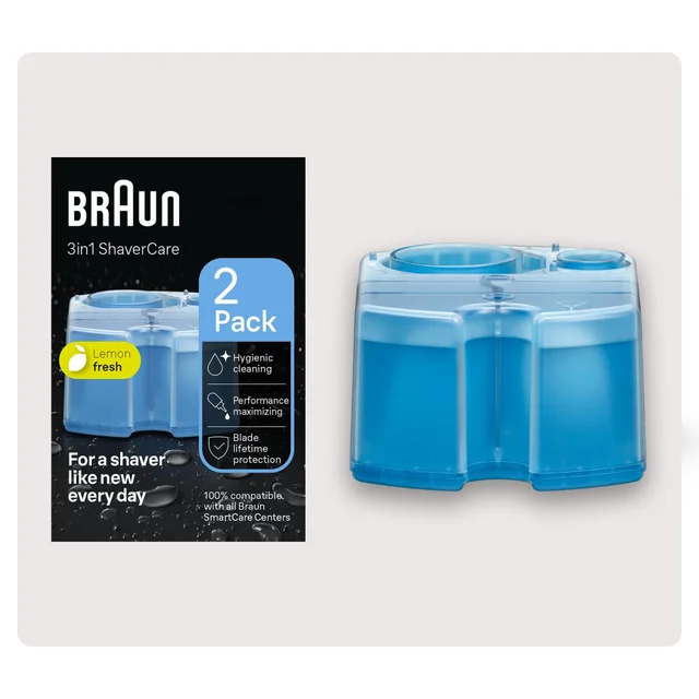 Braun 3-i-n1 ShaverCare SmartCare Center Cleaning Cartridges, 2 Pack