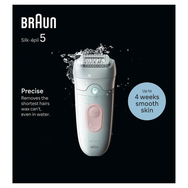 Braun Silk-épil Series 5 5-000 Epilator, White/Flamingo