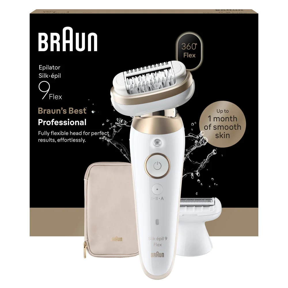 Product packaging of Braun Facial Epilator Model SES9-041 3D