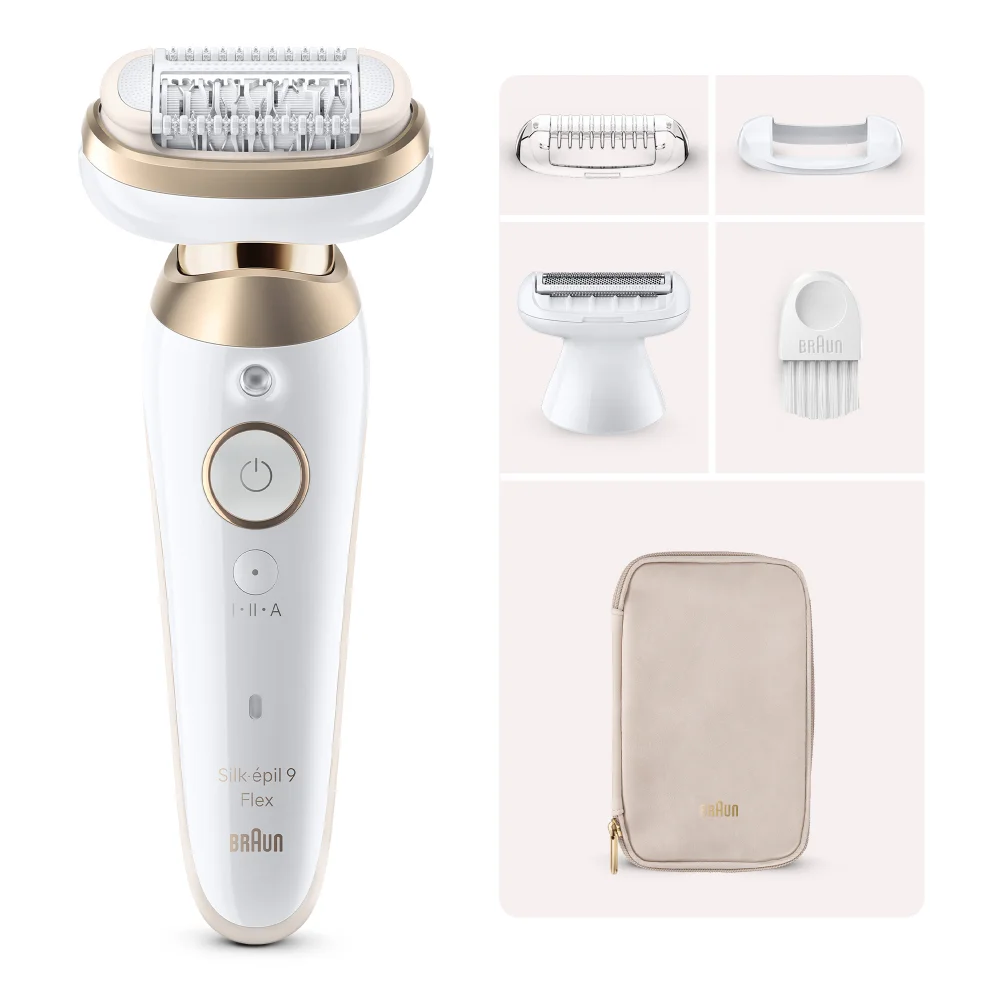 Braun Silk-épil Series 9 Flex 9-041 3D Epilator, White/Gold Image 1