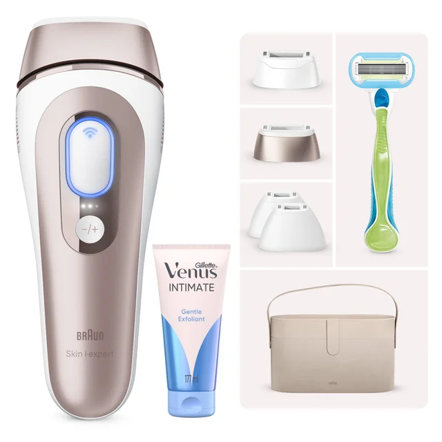 " Primary image showing components of Braun Bundle with IPL 7387 and Gillette Venus Exfoliant"