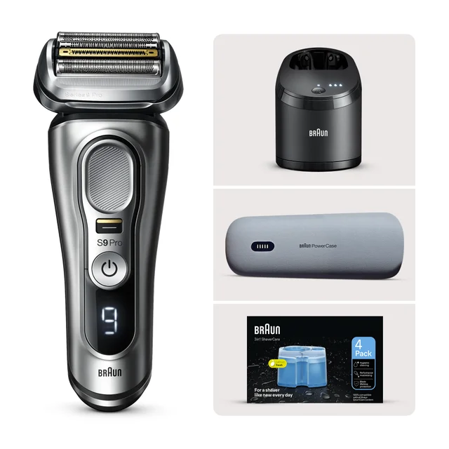Braun Bundle: Electric Shaver Series 9 PRO+ 9477cc & Cleaning Cartridge