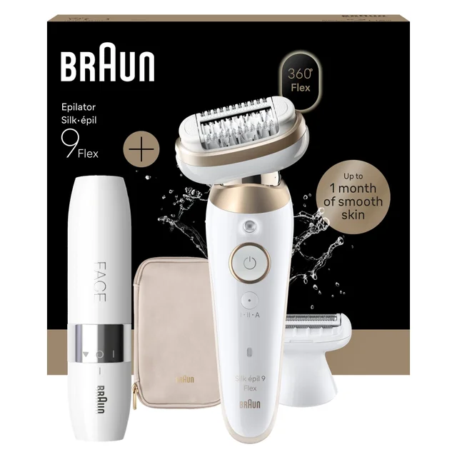Product packaging of Braun Bundle: Epilator Model 9-041 3D and Face Trimmer