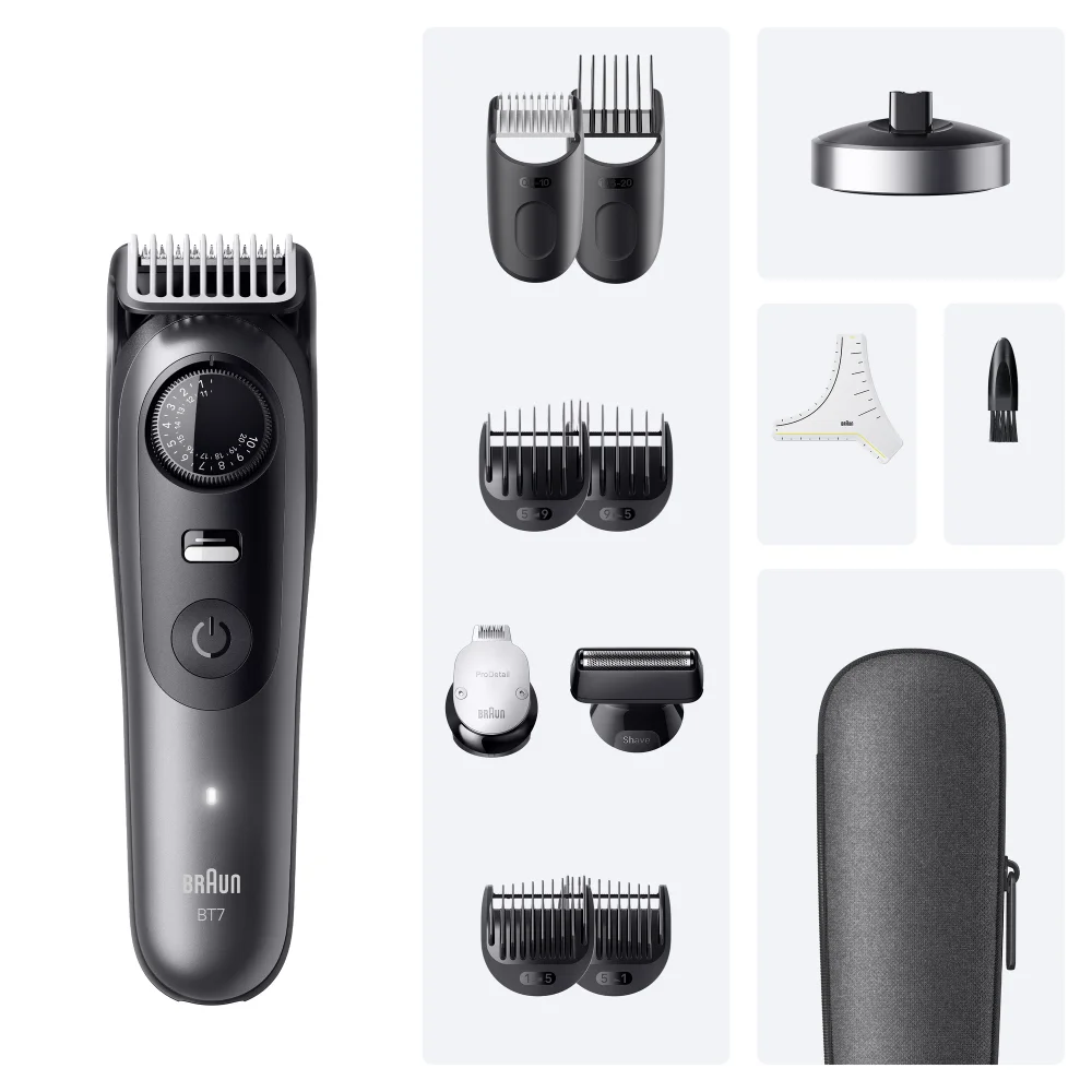 Primary image showing components of Braun Beard Trimmer BT7545