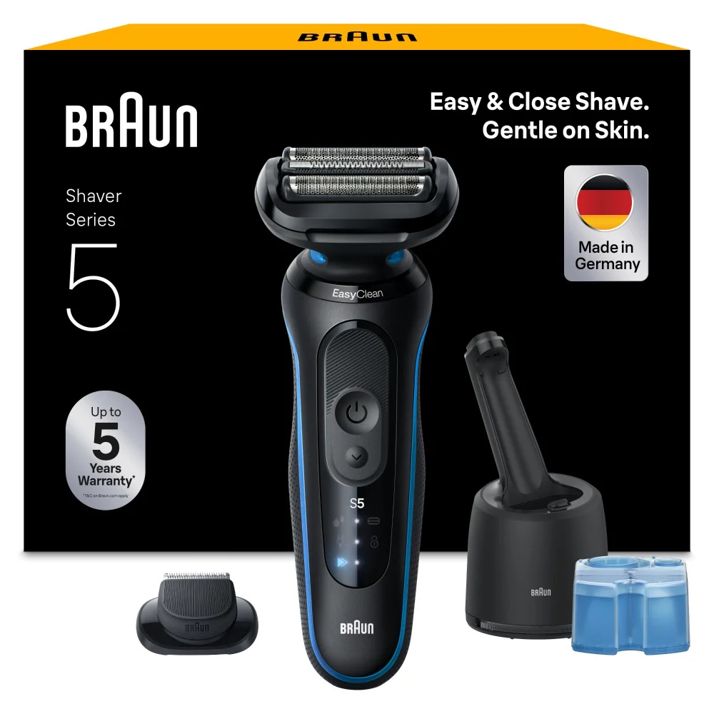 Image of Braun 52-B7200cc Electric Shaver showing device and outer packaging