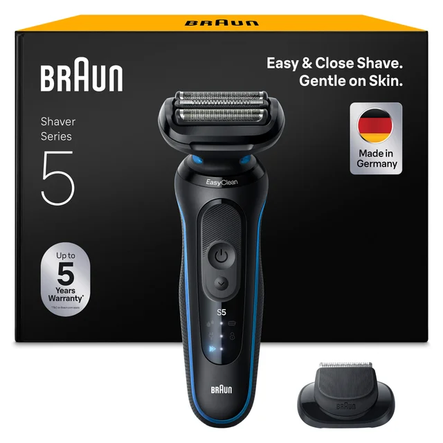 Braun Series 5 52-B1200si Shaver. Box states Easy & Close Shave. Gentle on Skin