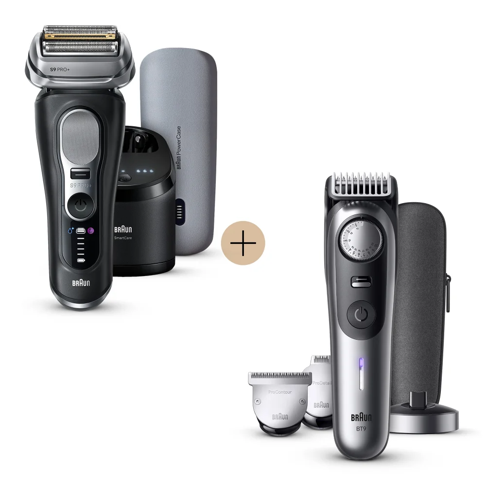 Braun Bundle: Electric Shaver Series 9 Pro+ 9670cc & Beard Trimmer BT9560 Image 1