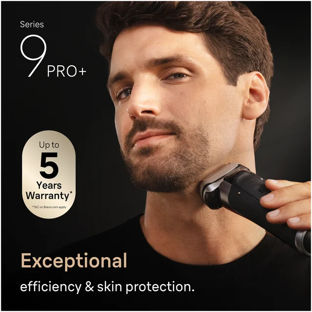 Braun Series 9. Exceptional efficiency & skin protection. Up to 5 years warranty. T&Cs apply.