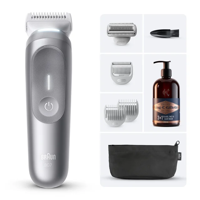 Braun Bundle: Body Groomer 7 BG7550 & King C. Gillette Beard Care