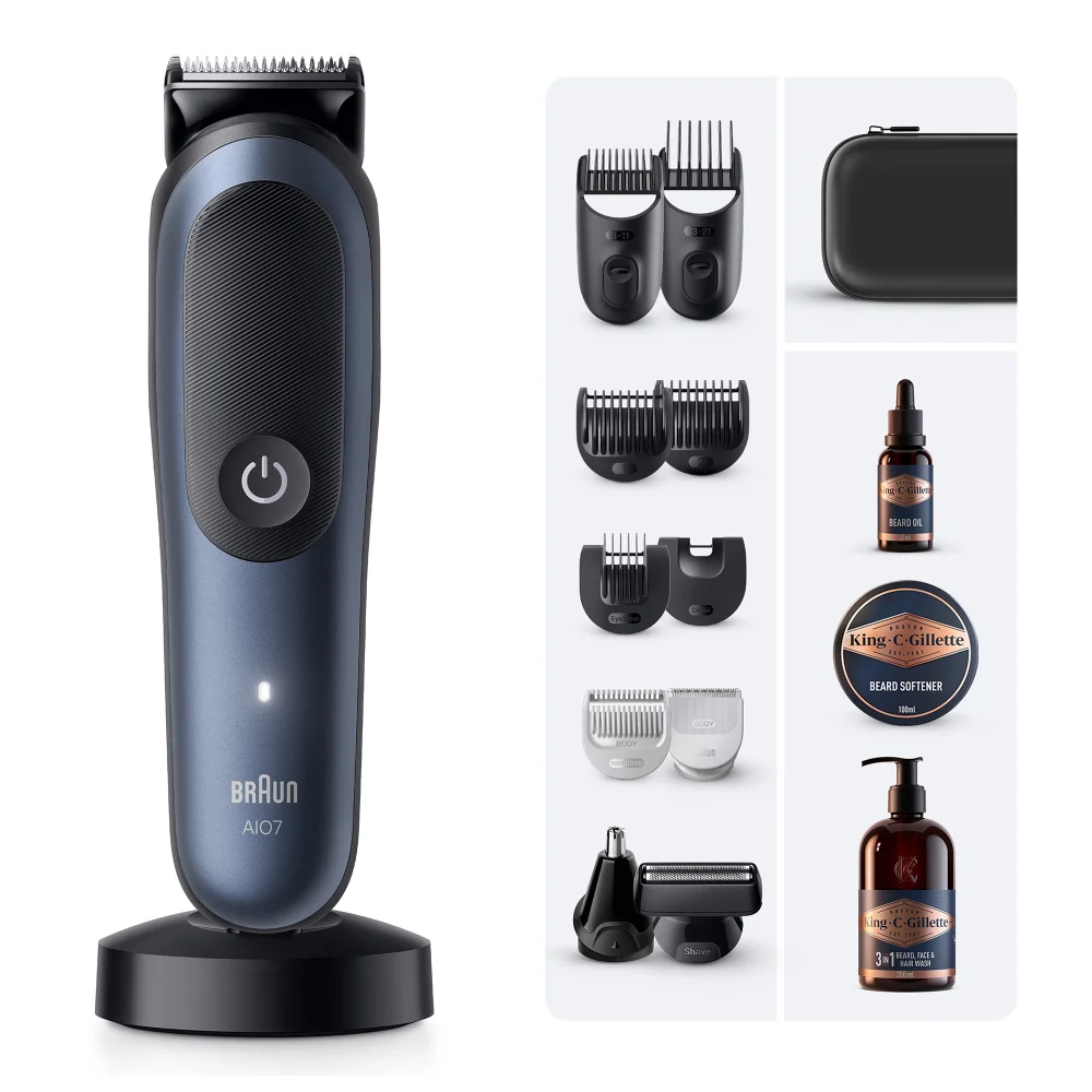 Braun Bundle: All-in-One Trimmer 7 & King C. Gillette Beard Care Image 1
