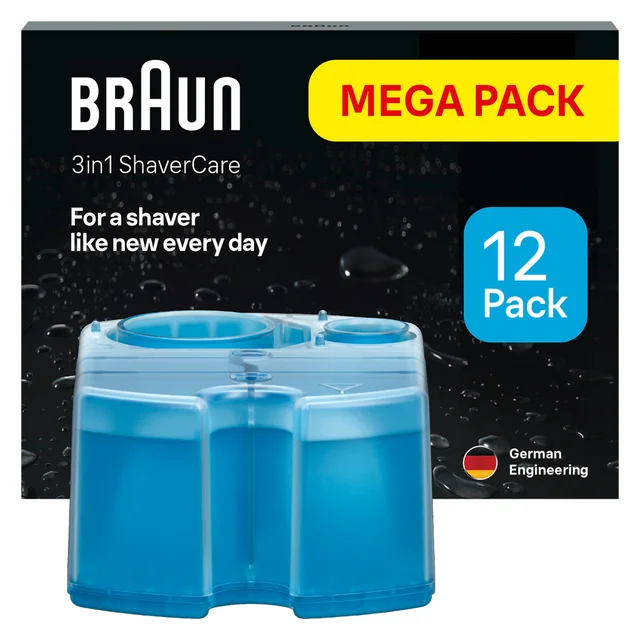 Braun 3in1 ShaverCare Cleaning Cartridges, 12 Pack