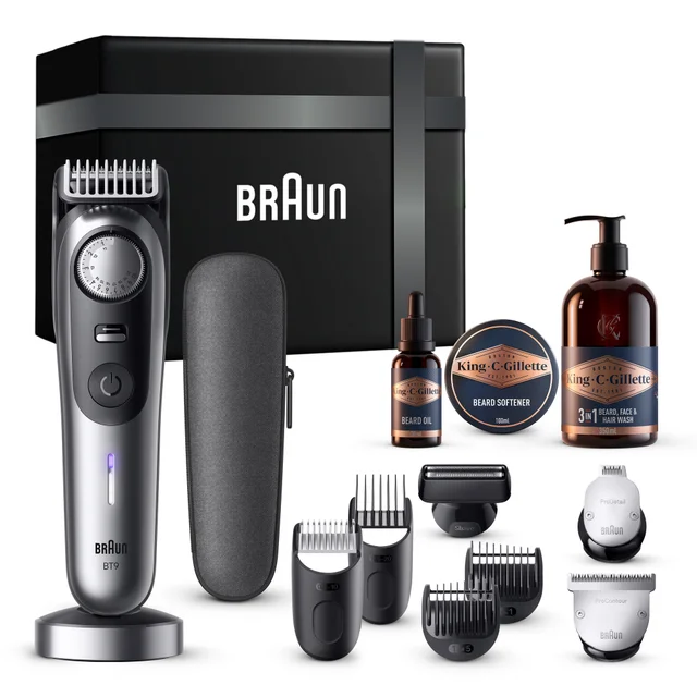 Braun Gift Box: Beard Trimmer Series 9 & King C. Gillette Beard Care