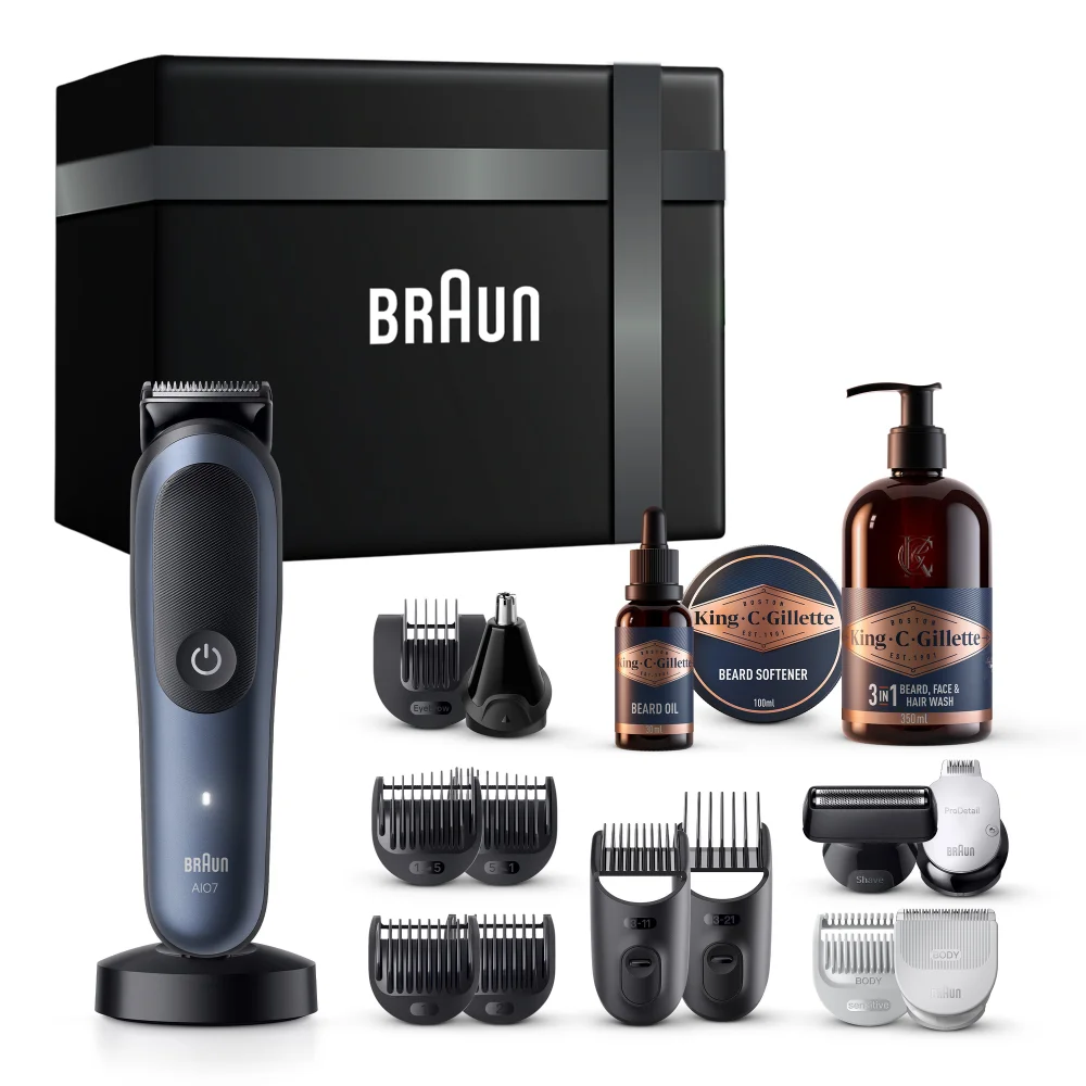 Braun Gift Box: All-in-One Trimmer Series 7 & King C. Gillette Beard Care Image 1