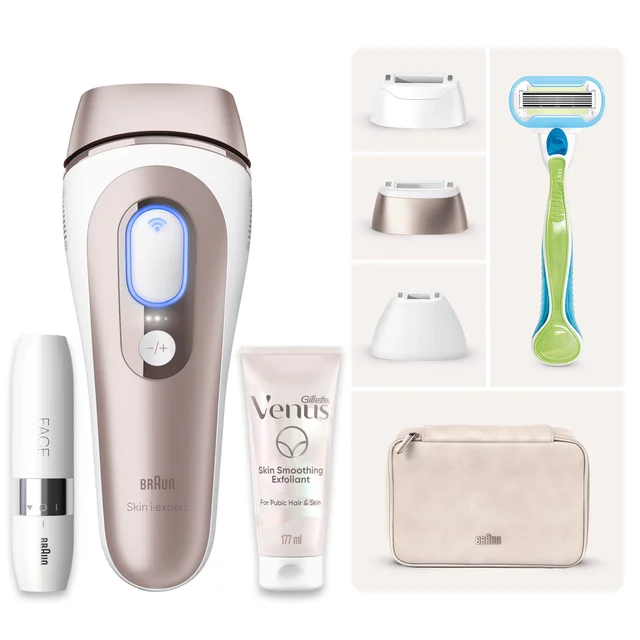 Braun Bundle: IPL Skin i·expert Pro 7 PL7, Trimmer & Gillette Venus Pubic Set
