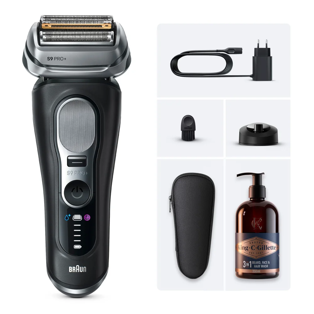 Braun Bundle: Series 9 Pro+ 9610s Shaver & King C. Gillette Beard Care Image 1
